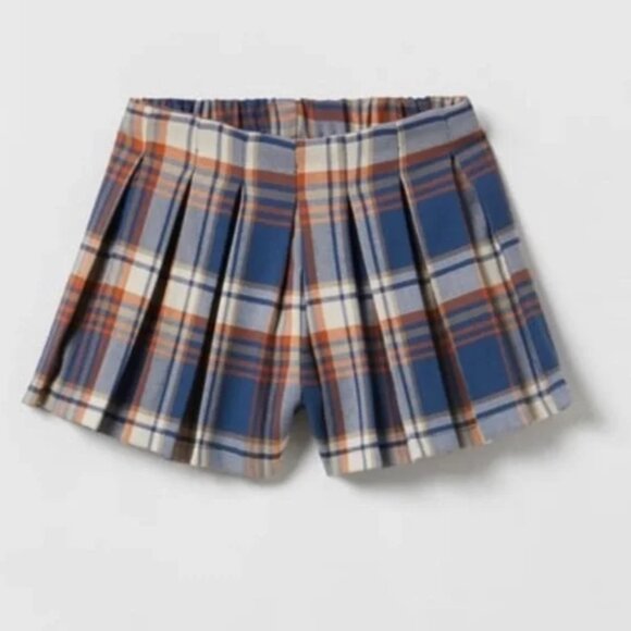 Zara Plaid Pleated Skort - Picture 1 of 8